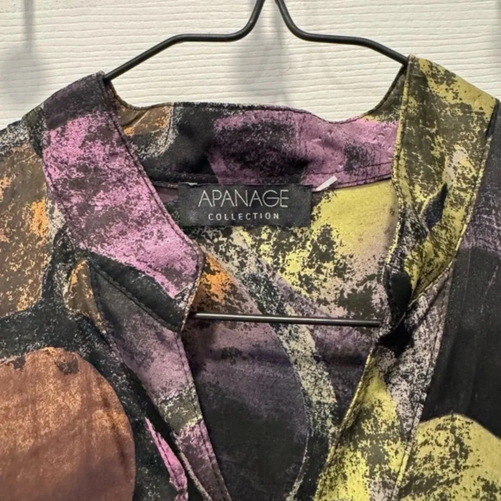 NEW Y2K Apanage collection dress midi olive 90s floral print flowy lined US8 - Picture 3 of 4